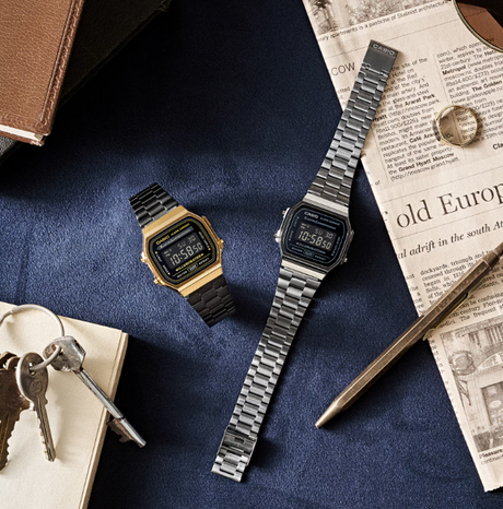 Casio A168WGG-1BVT Watch Silver Black