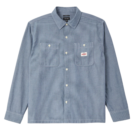 Brixton Trademark Longsleeve Shirt Blue Stripe XL