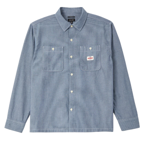 Brixton Trademark Longsleeve Shirt Blue Stripe