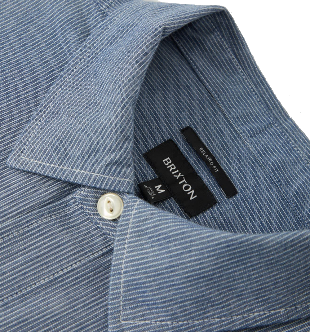 Brixton Trademark Longsleeve Shirt Blue Stripe