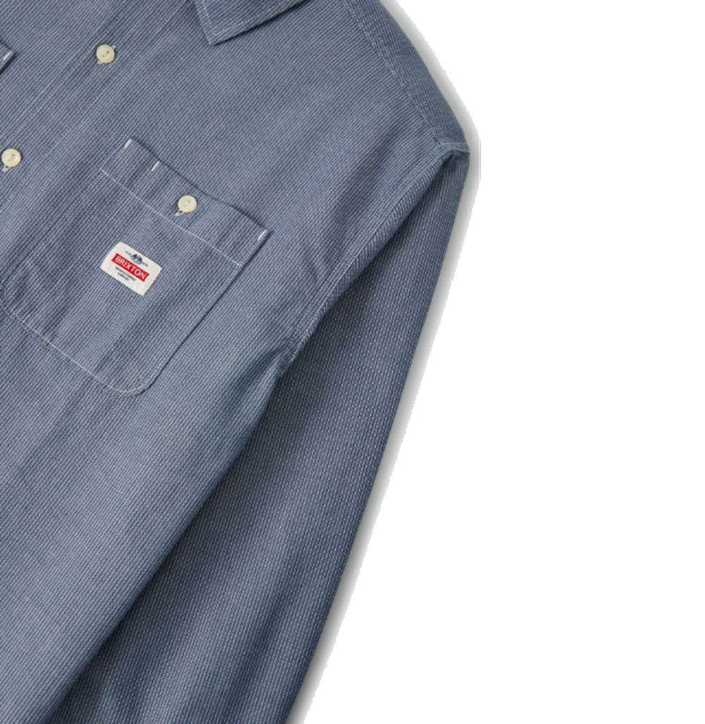 Brixton Trademark Longsleeve Shirt Blue Stripe