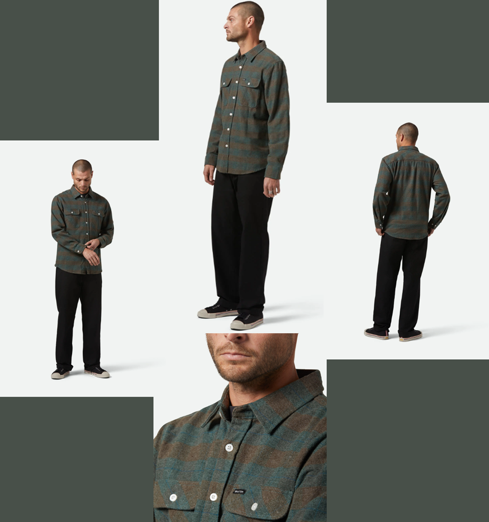 Brixton Bowery Flannel Ocean