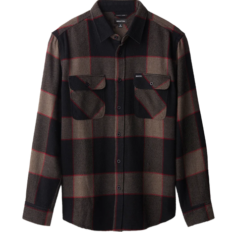 Brixton Bowery Flannel Grey Charcoal S