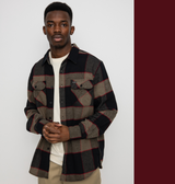 Brixton Bowery Flannel Grey Charcoal