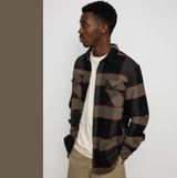 Brixton Bowery Flannel Grey Charcoal