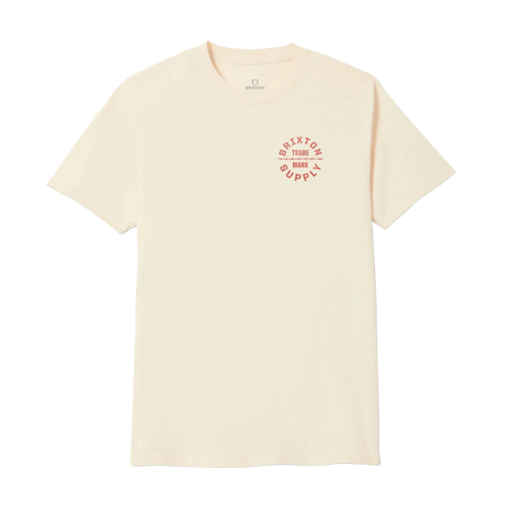 Brixton Oath V Standard SS Tshirt Cream Red S