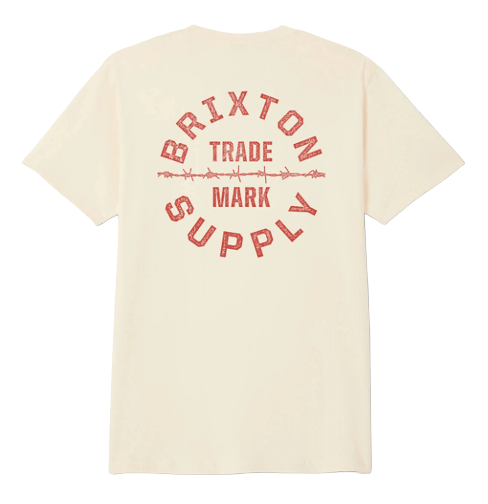 Brixton Oath V Standard SS Tshirt Cream Red M