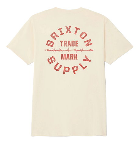 Brixton Oath V Standard SS Tshirt Cream Red M