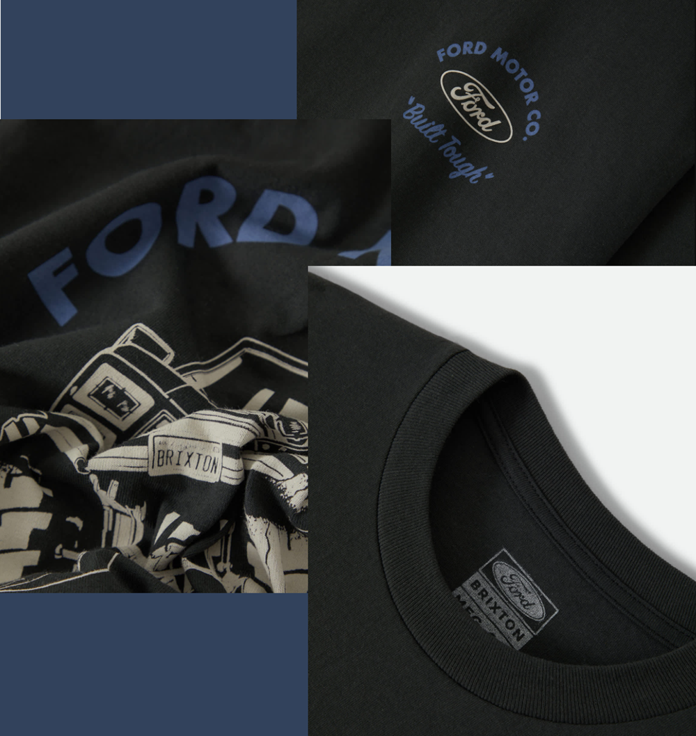 Brixton Ford Built Tough 4x4 SS Tshirt Burnt Rubber