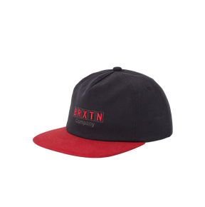 Brixton Blocked Hat Snapback Black Red
