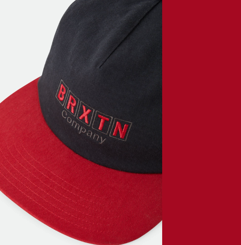 Brixton Blocked Hat Snapback Black Red