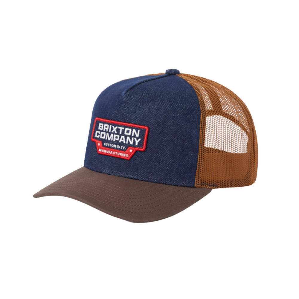Brixton Reeves Trucker Hat Denim Caramel