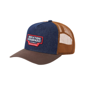 Brixton Reeves Trucker Hat Denim Caramel