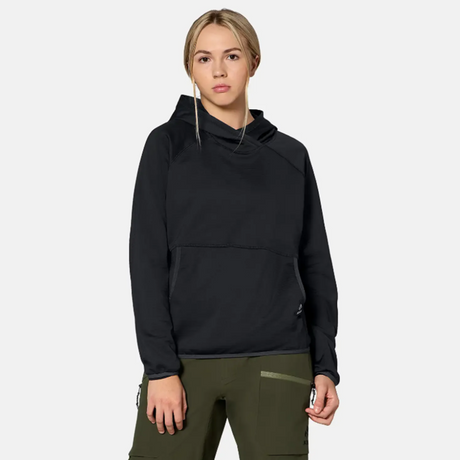 Jones Flagship Grid Fleece Hooded Pullover Womens Black