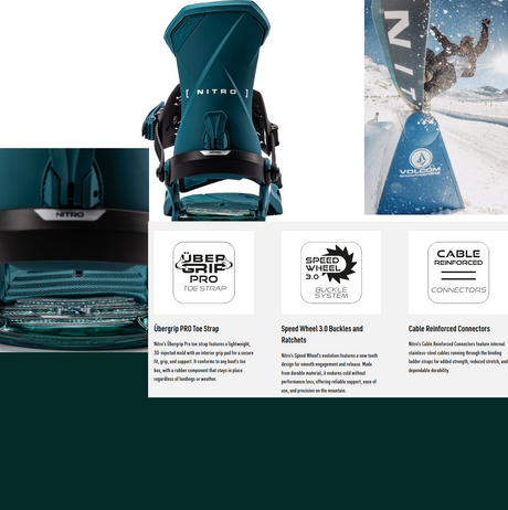 Nitro Team Snowboard Bindings 2027 Deep Teal Large