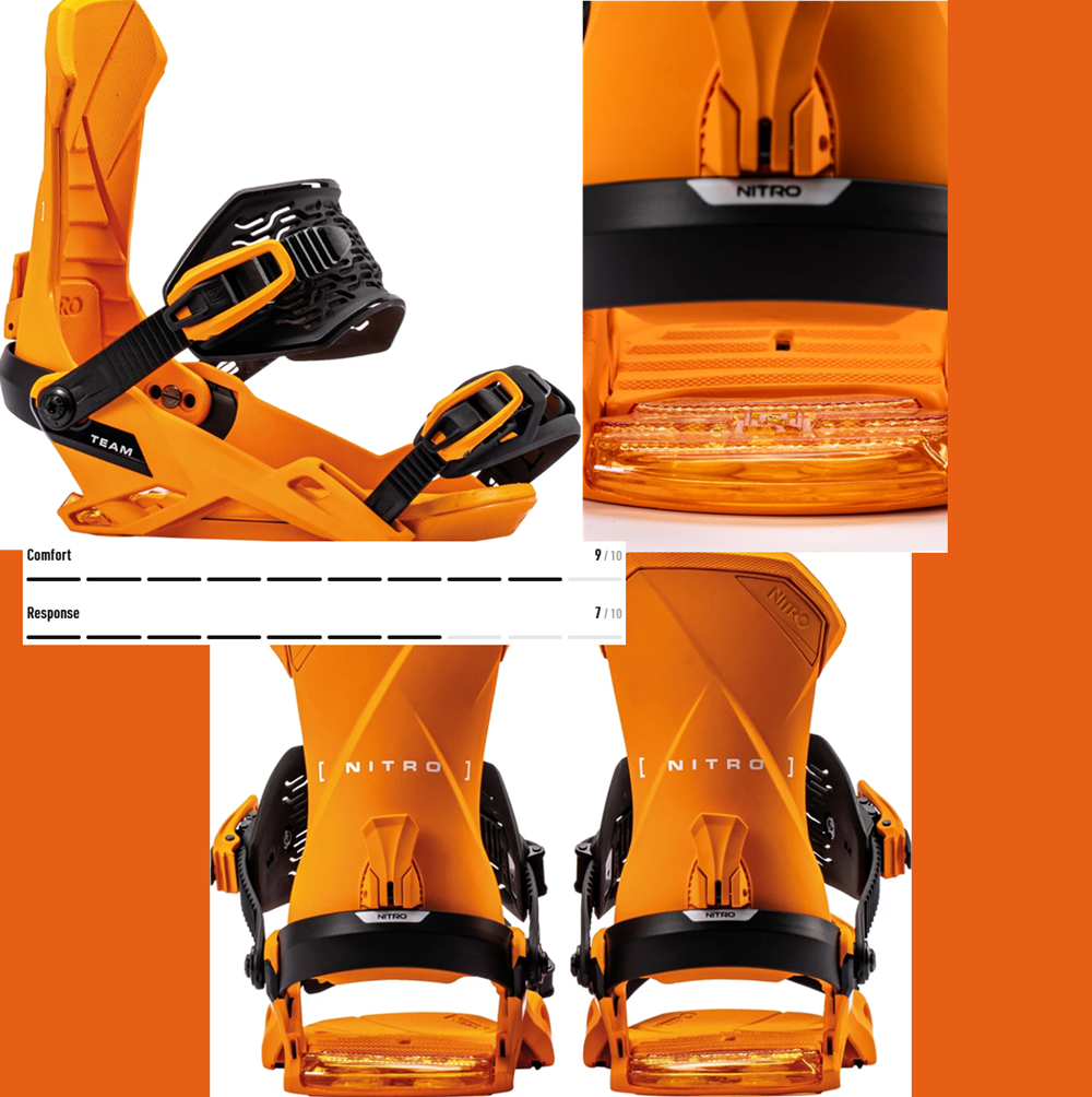 Nitro Team Snowboard Bindings 2027 Vivid Orange Large