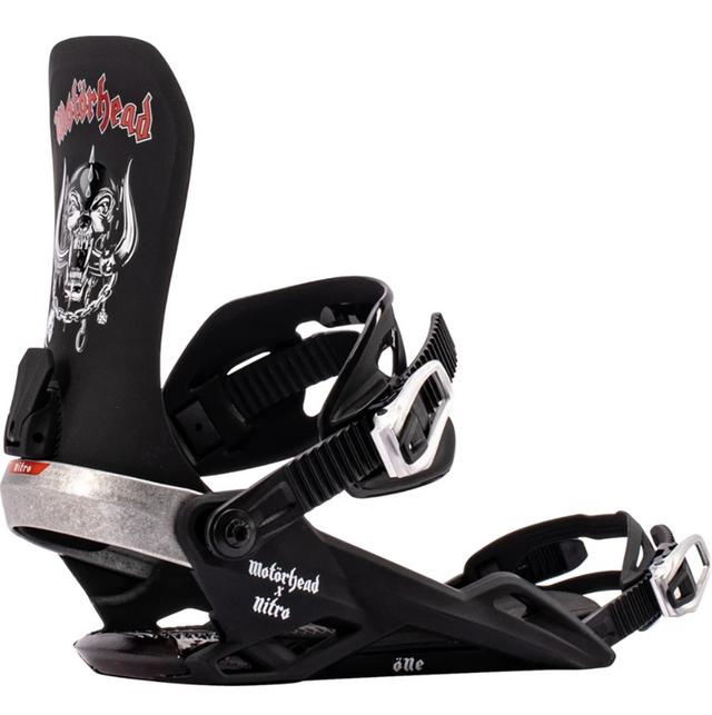 Nitro Motorhead One Snowboard Binding 2027 Black Silver Large
