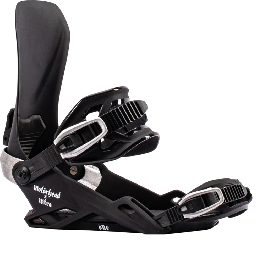 Nitro Motorhead One Snowboard Binding 2027 Black Silver Large
