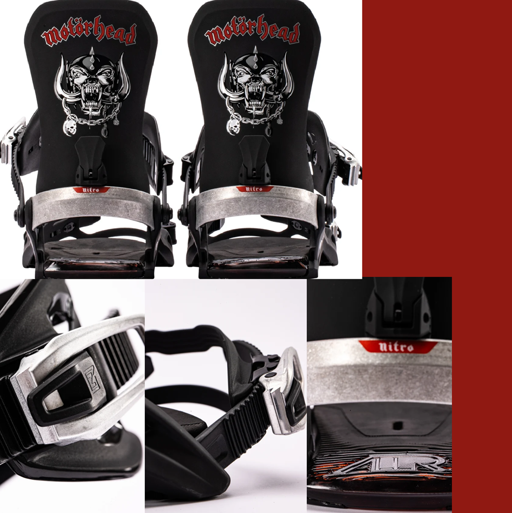 Nitro Motorhead One Snowboard Binding 2027 Black Silver Large
