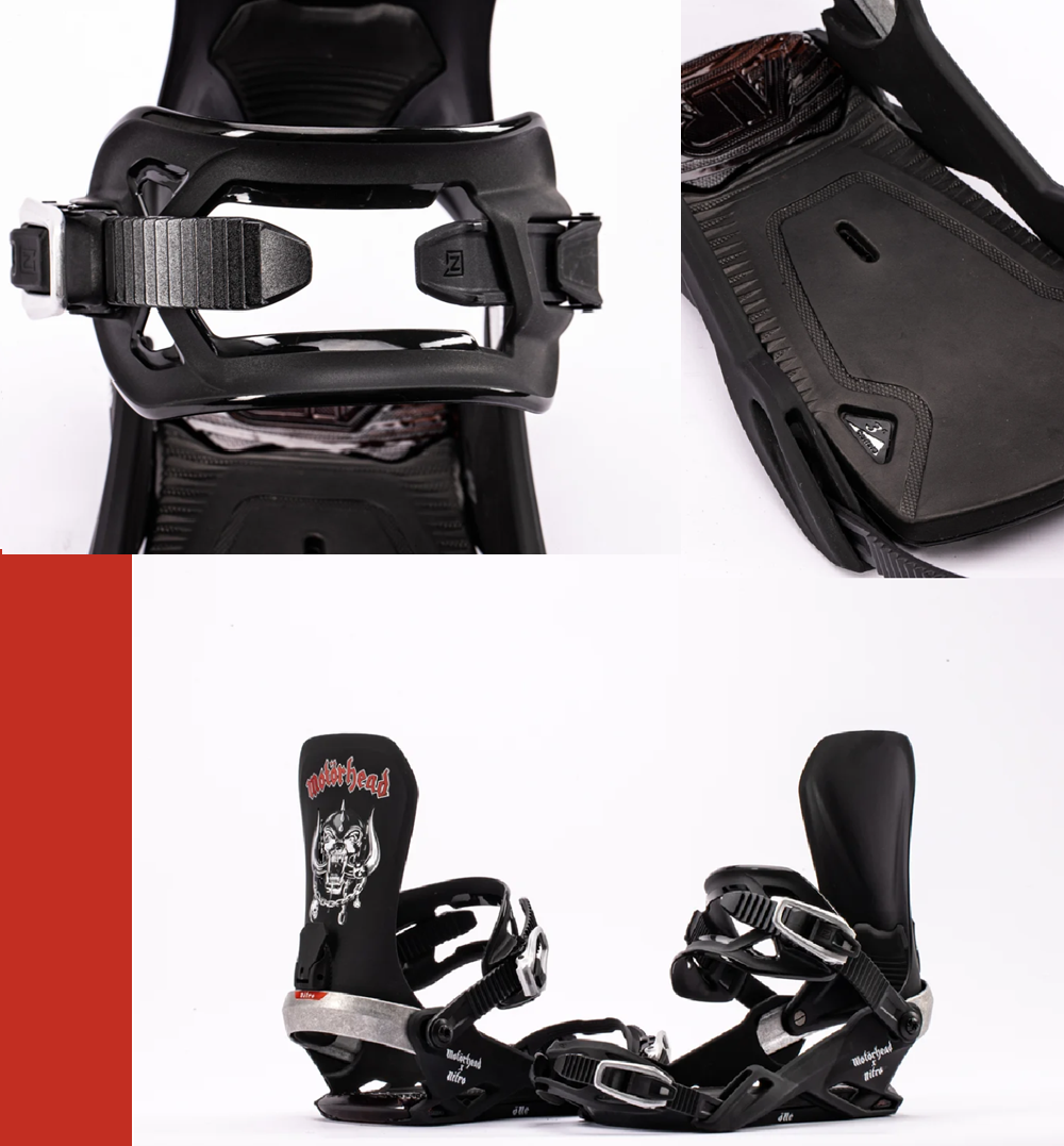 Nitro Motorhead One Snowboard Binding 2027 Black Silver Medium
