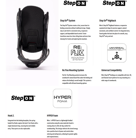 Nitro StepOn Bindings Womens 2027 Black Small