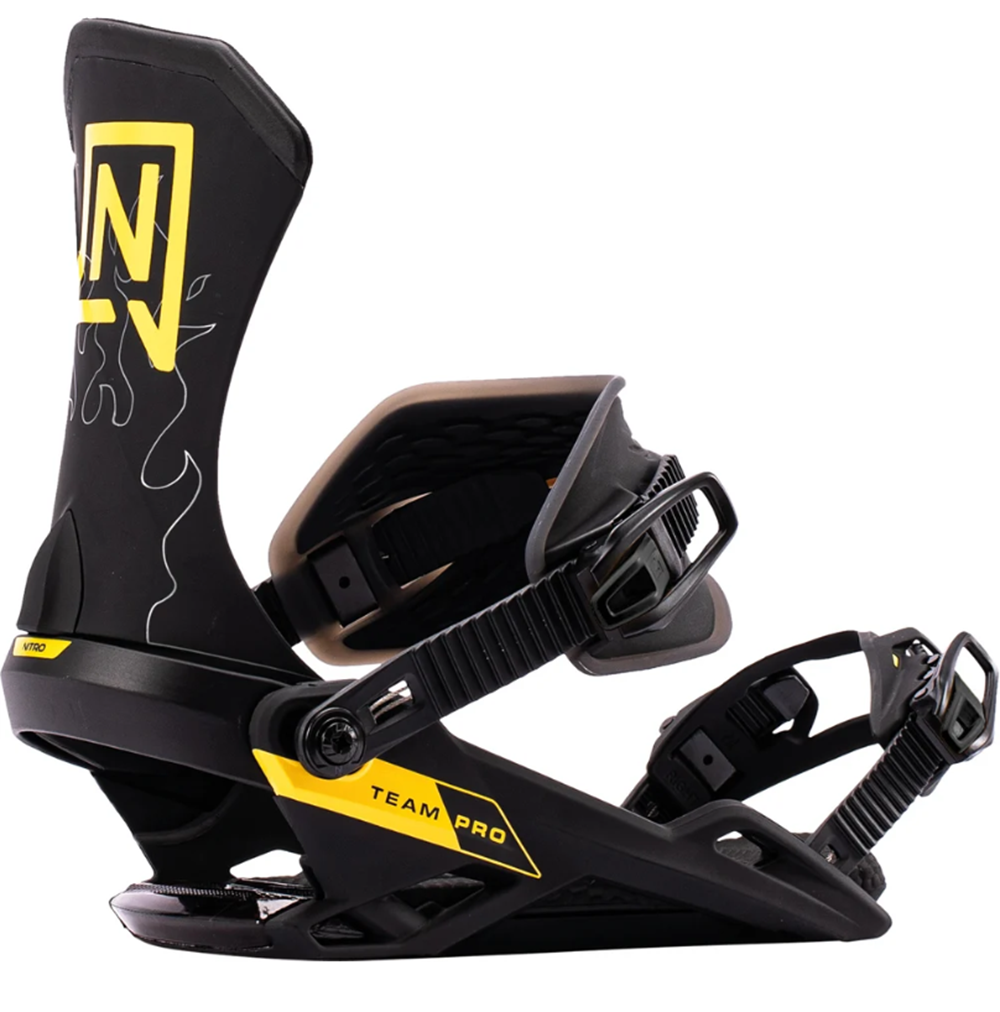 Nitro Team Pro Snowboard Bindings 2027 Black Yellow Medium
