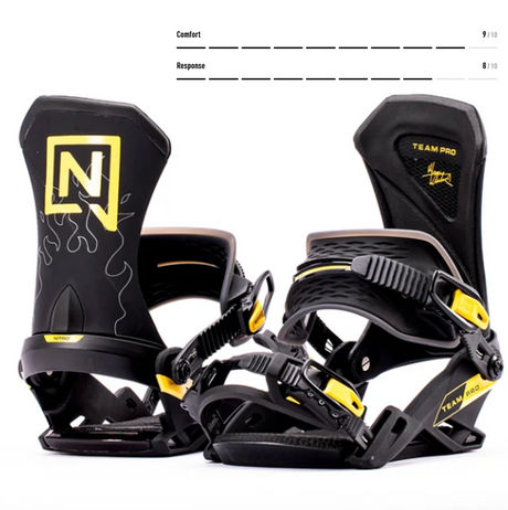 Nitro Team Pro Snowboard Bindings 2027 Black Yellow Medium