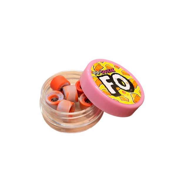 PipSqueak FO Fingerboard Wheels Orange Swirl 8.1mm