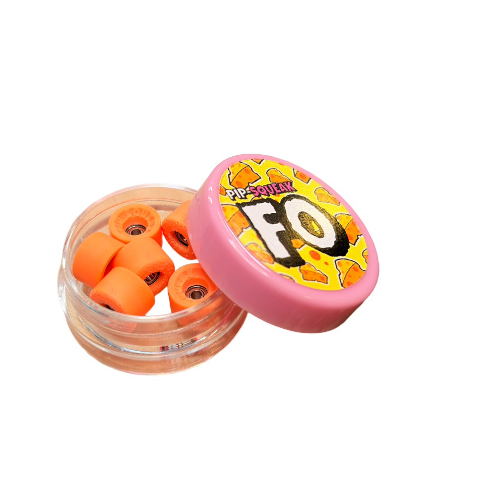 PipSqueak FO Fingerboard Wheels Hard Boyz Orange 8.1mm