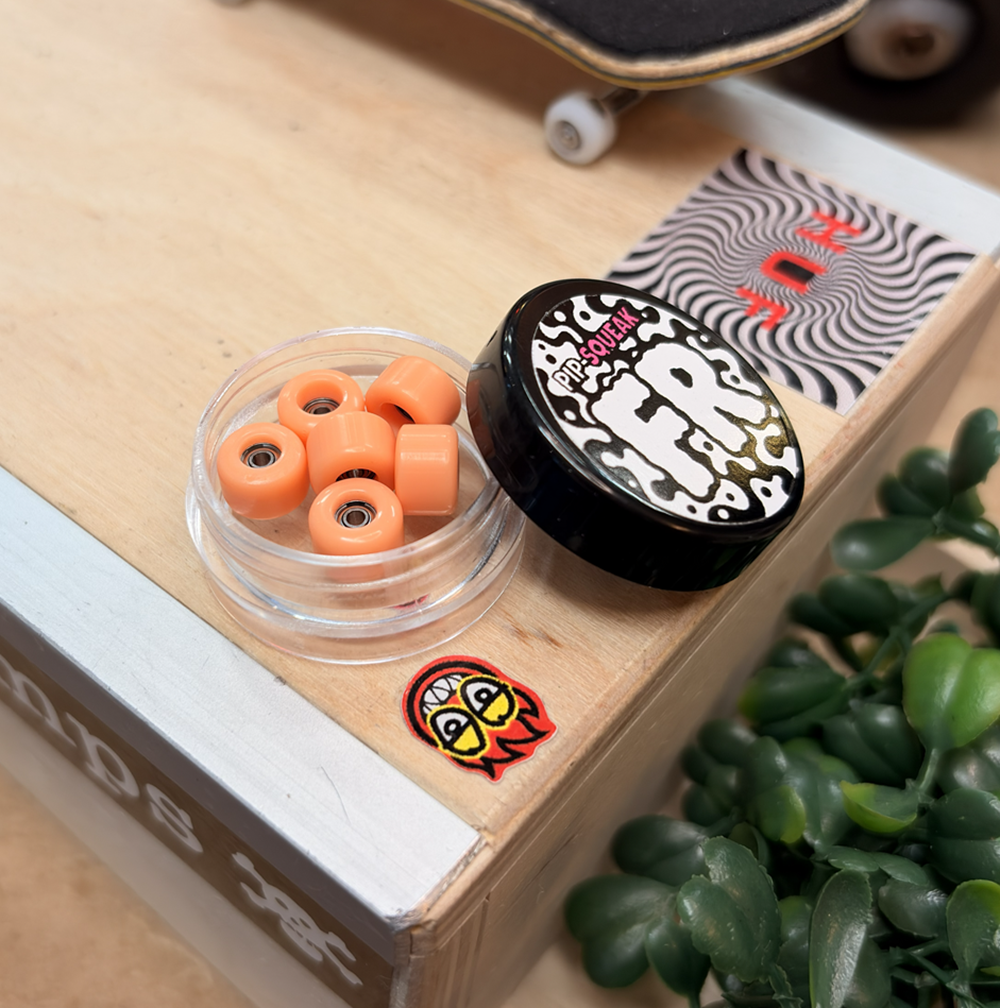PipSqueak FR Fingerboard Wheels Orangesickle 7.6 Wide
