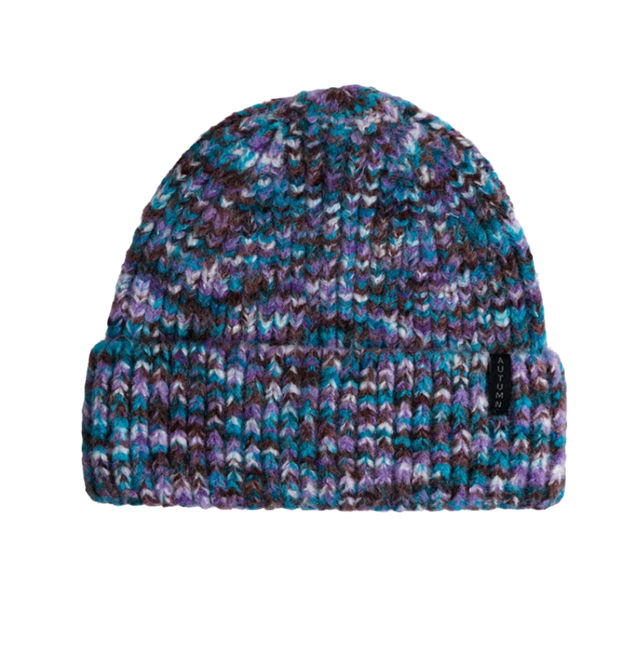 Autumn Marble Knit Beanie Plum
