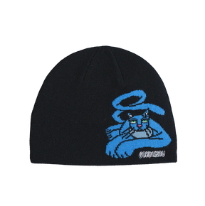 Corduroy Lynn Blue Cat Beanie Black