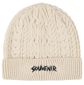 Souvenir Cable Knit Beanie White