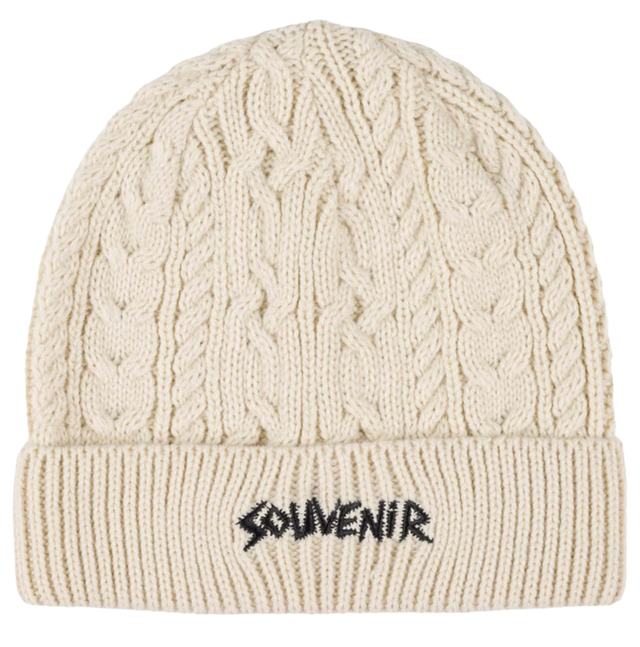Souvenir Cable Knit Beanie White