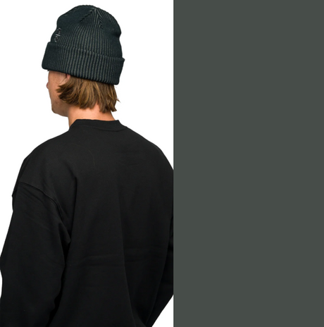 Souvenir Two Tone Rib Beanie Black