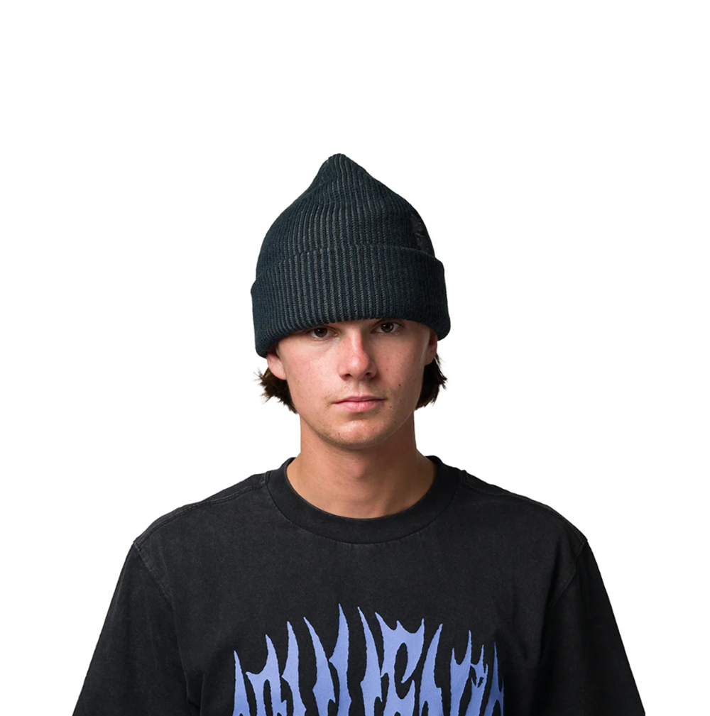 Souvenir Two Tone Rib Beanie Black