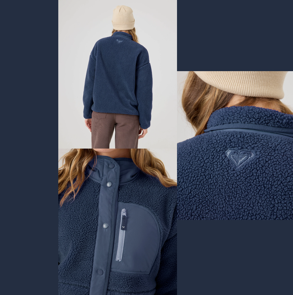 Roxy Axel Bonded Sherpa Jacket Mood Indigo