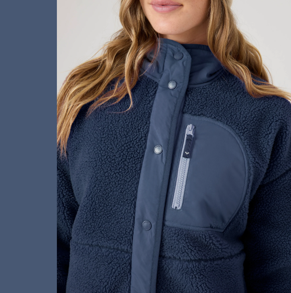 Roxy Axel Bonded Sherpa Jacket Mood Indigo