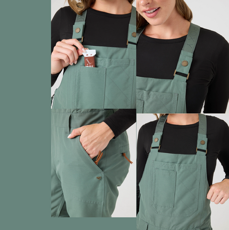 Roxy RideOut Snow Bibs Duck Green