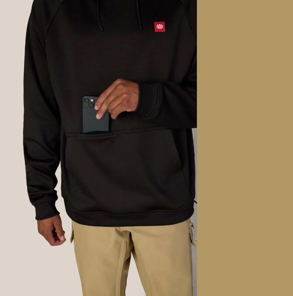686 Bonded Fleece Hoody Black Red