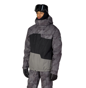 686 Geo Insulated Jacket Charcoal Hemisphere Block