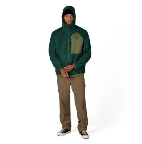 686 Lowland Fleece Hoody Moss Green Color Block