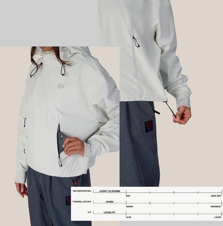 686 Waterproof Team Crop Hood Womens Limestone