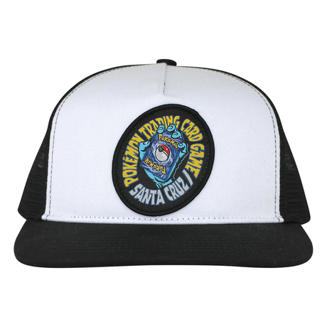 Santa Cruz Pokemon Hand Mesh Trucker Hat White Black YOUTH Snapback