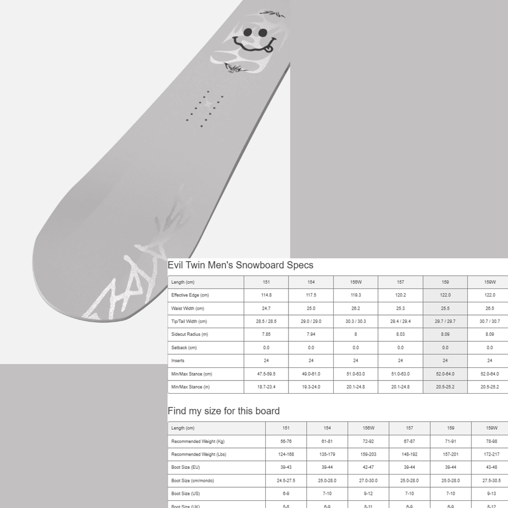 Bataleon Evil Twin Snowboard 2027 White 151