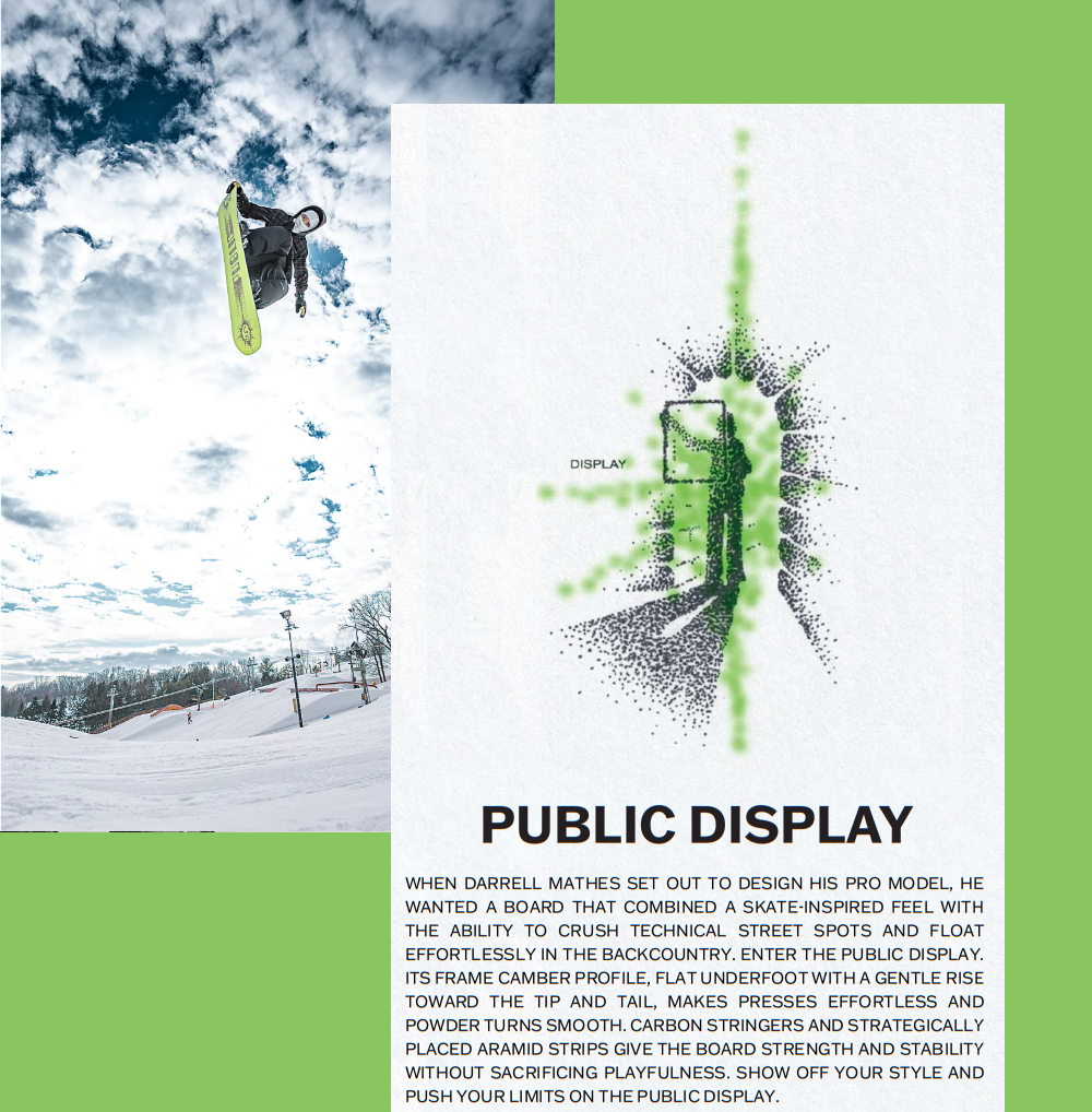 Public Display Snowboard 2027 White Green 150