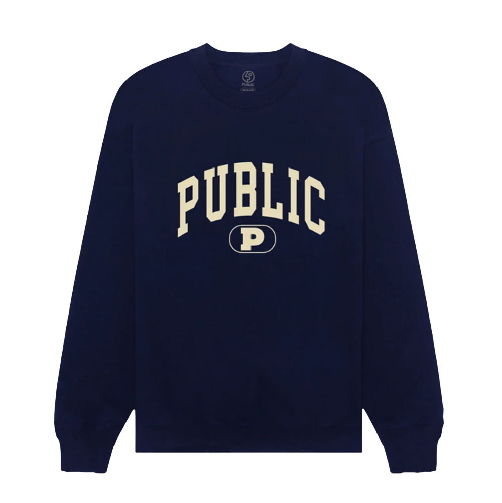 Public Collegiate Crewneck Sweatshirt Navy L