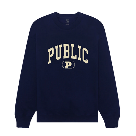 Public Collegiate Crewneck Sweatshirt Navy L