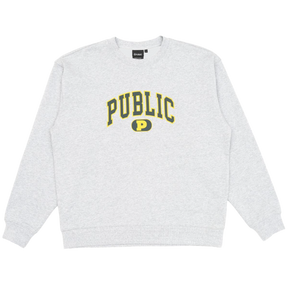 Public Collegiate Crewneck Sweatshirt Grey