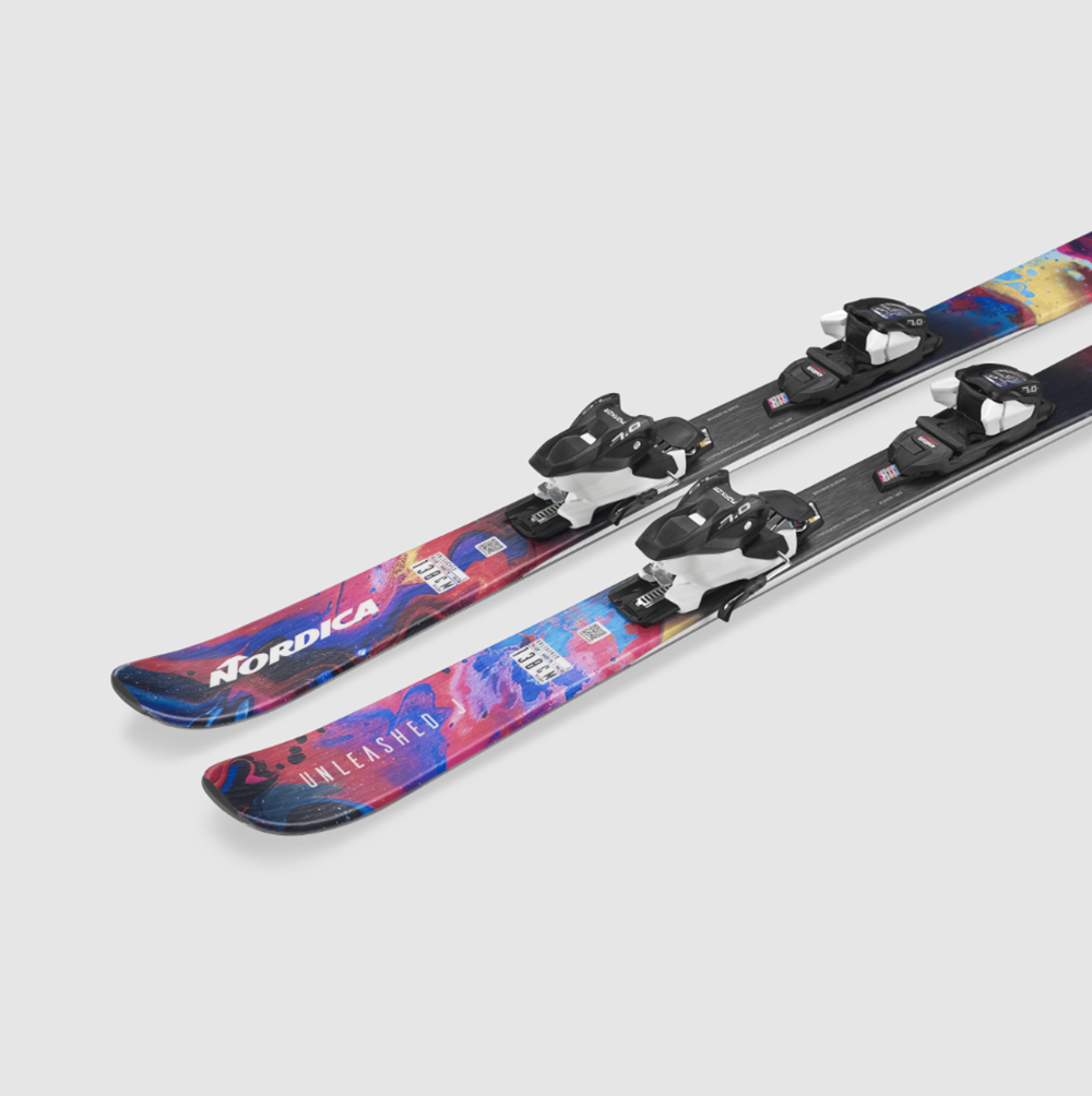 Nordica Unleashed Jr 70 Ski Combo Blue 138
